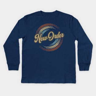New Order Circular Fade Kids Long Sleeve T-Shirt